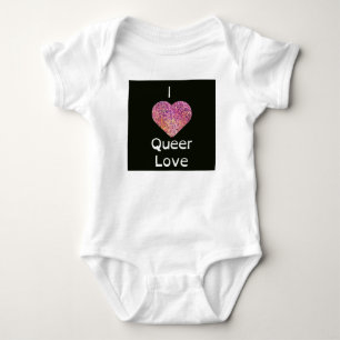 Rosa und Orange I Herz Quee Liebe Baby Strampler