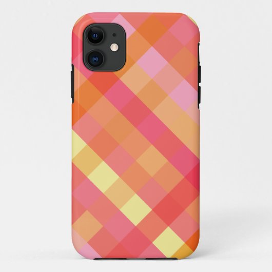 Rosa und orange kariertes Case-Mate iPhone hülle (Rückseite)