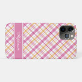 Rosa und orange kariertes Muster Case-Mate iPhone Hülle (Rückseite (Horizontal))