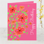 Rosa und orange karte (Gelbe Blume)