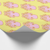 Rosa und orange Krake Geschenkpapier (Ecke)