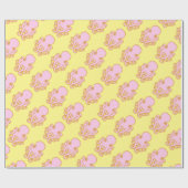 Rosa und orange Krake Geschenkpapier (Flach)