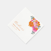 Rosa und orange lebhaftes Sommerblumengebirge Brau Serviette (Ecke)