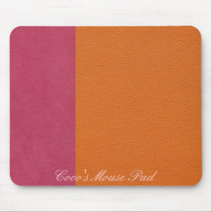 Rosa und orange lederner Blick Mousepad
