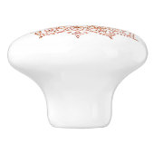 Rosa und Orange Mandala auf weißem Glam Keramikknauf (Seitenansicht)