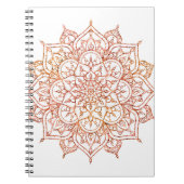 Rosa und Orange Mandala auf weißem Glam Notizblock (Vorderseite)