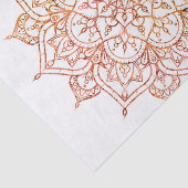 Rosa und Orange Mandala auf weißem Glam Seidenpapier (Ausschnitt)