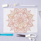 Rosa und Orange Mandala auf weißem Glam Seidenpapier (Handwerk)