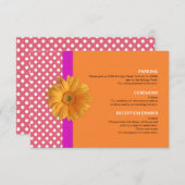 Rosa und orange mit daisy-Einschließkarte Begleitkarte (Vorne/Hinten)