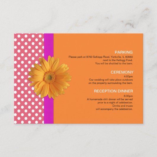 Rosa und orange mit daisy-Einschließkarte Begleitkarte (Vorderseite)