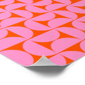 Rosa und orange Mitte des Jahrhunderts Modernes Mu Poster (Ecke)