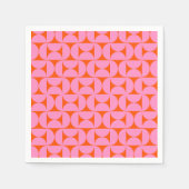 Rosa und orange Mitte des Jahrhunderts Modernes Mu Serviette (Vorderseite)
