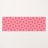 Rosa und orange Mitte des Jahrhunderts Modernes Mu Yogamatte (Vorderseite (Horizontal))
