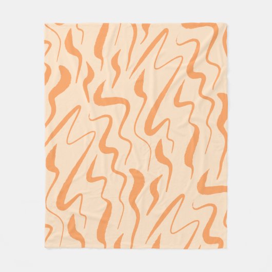 Rosa und orange Mitte Jh. Bio Wavy Strikes P Fleecedecke (Vorderseite)