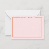 Rosa und Orange Namensmonogramm Mitteilungskarte (Vorderseite)