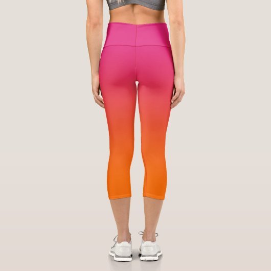 Rosa und Orange Ombre Capri Leggings (Rückseite)