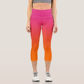Rosa und Orange Ombre Capri Leggings (Vorderseite)