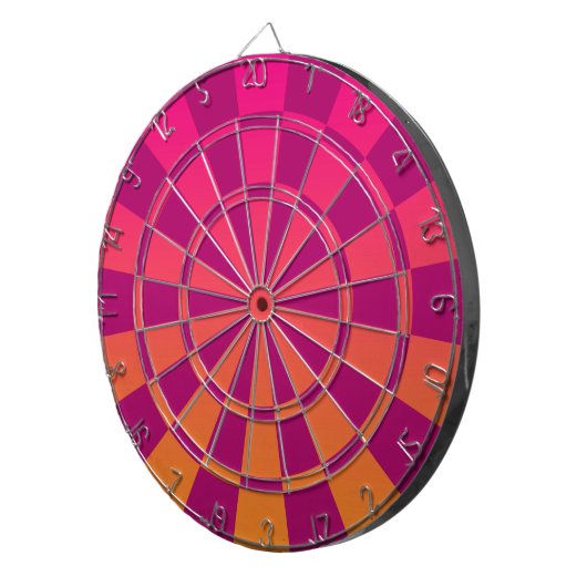 Rosa und orange Ombre Dartscheibe (Vorderseite rechts)