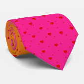 Rosa und orange Ombre rote Herzen Muster Krawatte (Gerollt)