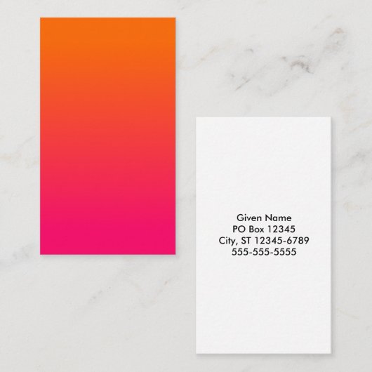 Rosa und Orange Ombre Visitenkarte (Vorne/Hinten)