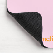 Rosa und orange personalisierter Lehrername Mousepad (Ecke)