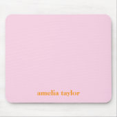 Rosa und orange personalisierter Lehrername Mousepad (Vorne)