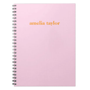 Rosa und orange personalisierter Lehrername Notizblock