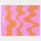 rosa und orange personalisierter Name Monogramm Fleecedecke (Vorderseite (Horizontal))