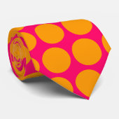 Rosa und Orange Polka Dot Bright Krawatte (Gerollt)