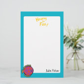 Rosa und Orange Polka-Dot-Fisch Briefpapier (Stehend Vorderseite)