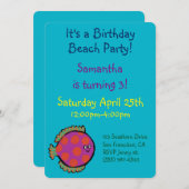 Rosa und Orange Polka-Dot-Fisch Einladung (Vorne/Hinten)