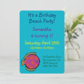 Rosa und Orange Polka-Dot-Fisch Einladung (Stehend Vorderseite)