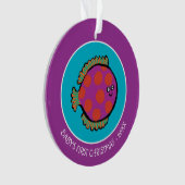 Rosa und Orange Polka-Dot Fisch Ornament (Vorderseite)