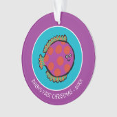 Rosa und Orange Polka-Dot Fisch Ornament (Vorderseite)