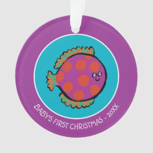 Rosa und Orange Polka-Dot Fisch Ornament