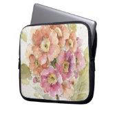 Rosa und orange Primel Laptopschutzhülle (Vorderseite Links)