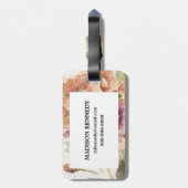 Rosa und Orange Primrose Gepäckanhänger (Rückseite vertikal)