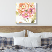 Rosa und Orange Primrose Leinwanddruck (Insitu (Schlafzimmer))