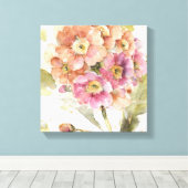 Rosa und Orange Primrose Leinwanddruck (Insitu (Holzboden))
