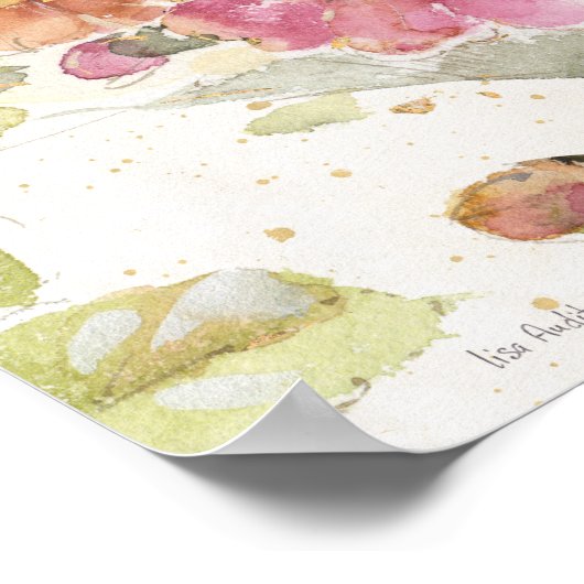 Rosa und Orange Primrose Poster (Ecke)