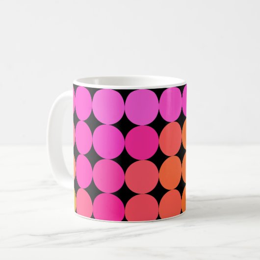 rosa und orange Punkte Kaffeetasse (Vorderseite Links)