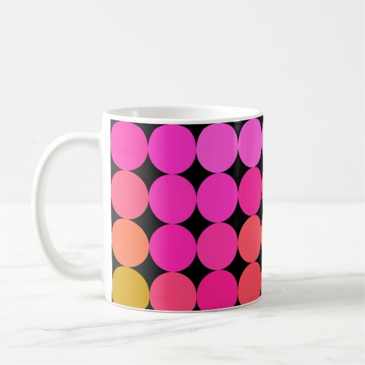 rosa und orange Punkte Kaffeetasse (Links)
