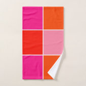 Rosa und orange Quadrate Badhandtuch Set (Handtuch)
