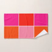 Rosa und orange Quadrate Badhandtuch Set (Handtuch)