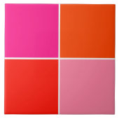 Rosa und orange Quadrate Fliese (Vorderseite)