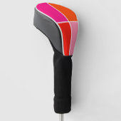 Rosa und orange Quadrate Golf Headcover (angewinkelt)