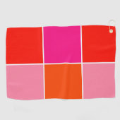 Rosa und orange Quadrate Golfhandtuch (Horizontal)