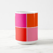 Rosa und orange Quadrate Kaffeetasse (Mittel)