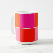Rosa und orange Quadrate Kaffeetasse (Vorderseite Links)
