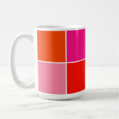 Rosa und orange Quadrate Kaffeetasse (Links)